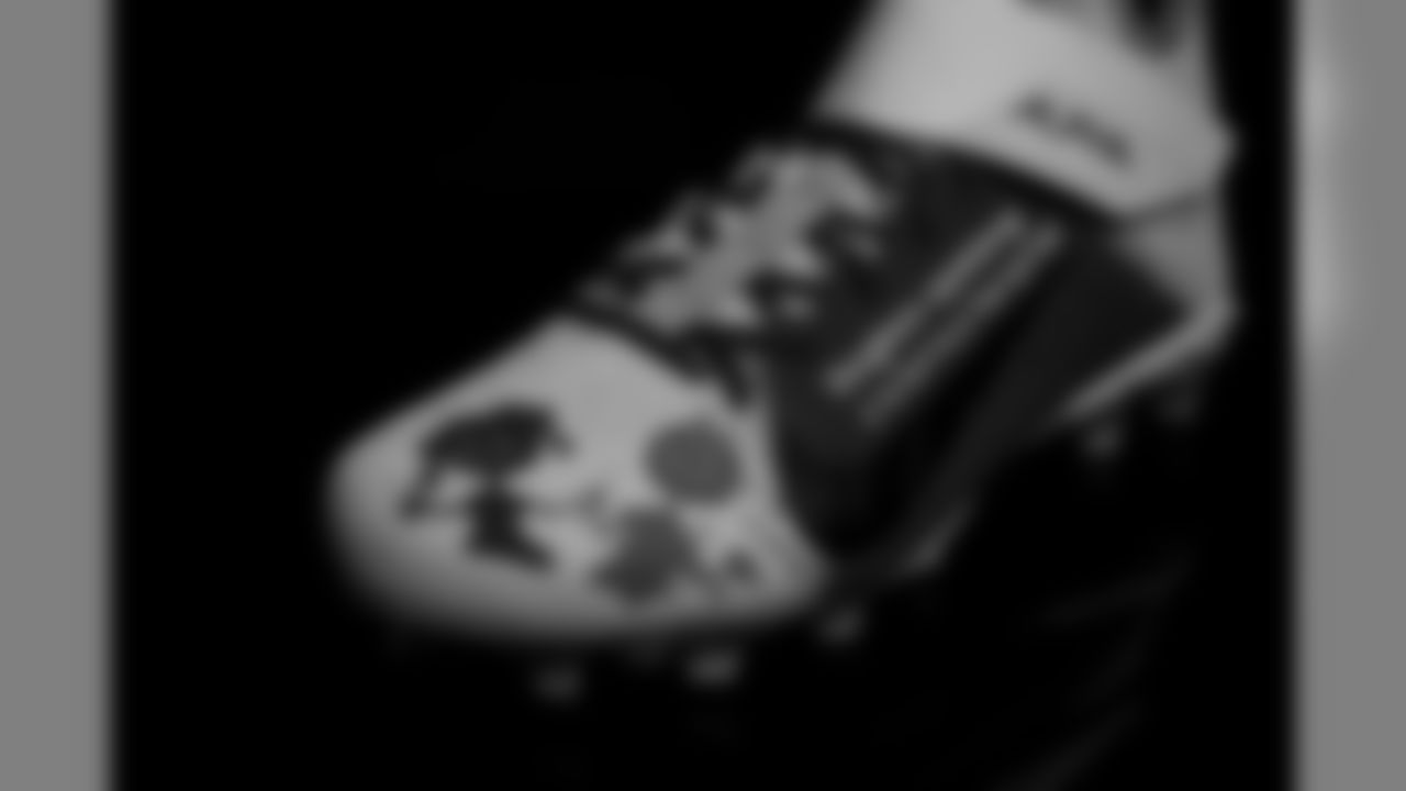 Images of painted cleats raising awareness for Grady Health Foundation/GradyGives/Hughes Spaulding Children's Hospital to be worn by Atlanta Falcons defensive tackle Grady Jarrett #97 for the 2019 NFL My Cause My Cleats initiative. (Photo by Kara Durrette/Atlanta Falcons)