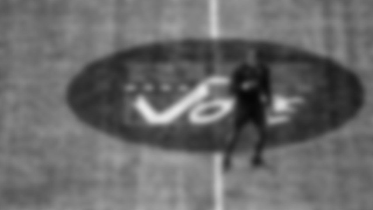 Atlanta Falcons linebacker Edmond Robinson #46 warms up before the game against the Detroit Lions on October 25, 2020. (Photo by AJ Reynolds/Atlanta Falcons)