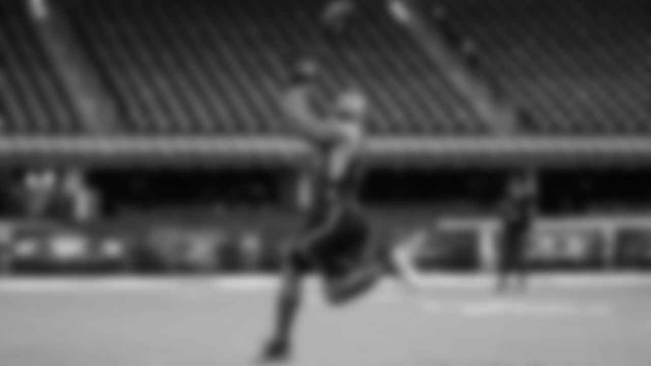 Iowa State RB David Montgomery at the 2019 NFL scouting combine.
NFL / Logan Bowles