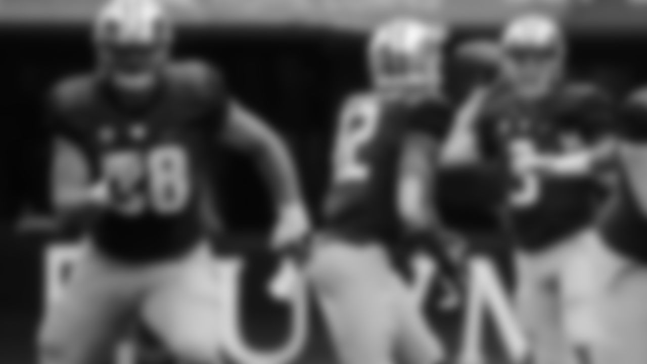 OT Kaleb McGary (left)