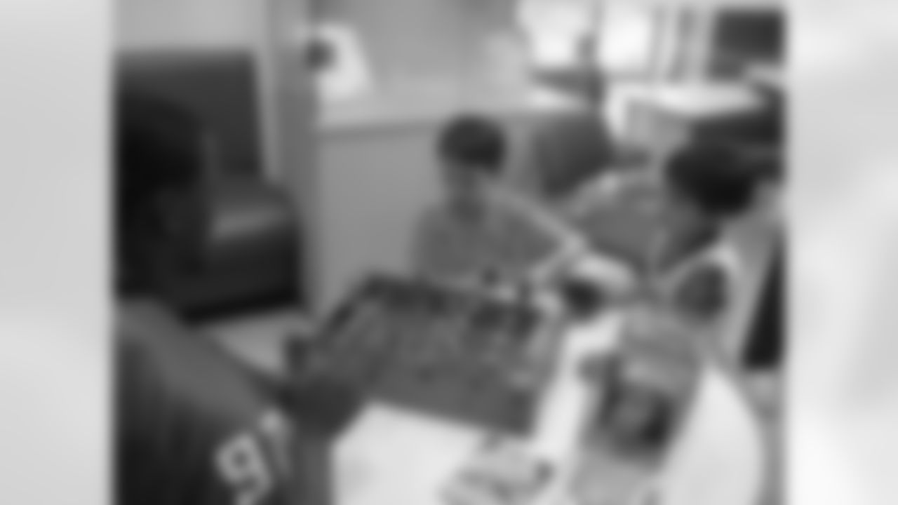 The Atlanta Falcons visit CHOA // Chauncey Davis spending time with patients // Atlanta, GA //