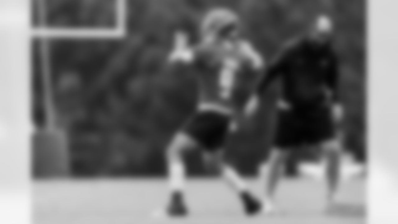 Atlanta Falcons quarterback Desmond Ridder #9 during practice at Atlanta Falcons Training Facility in Flowery Branch, Ga. on Thursday, September 14, 2023. (Photo by Jay Bendlin/Atlanta Falcons)