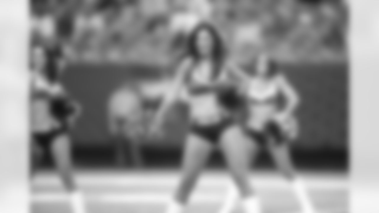 Cheerleader Erin P performs pre-game