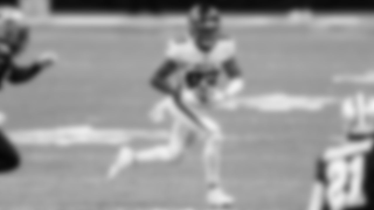 Atlanta Falcons wide receiver Russell Gage #83 in action during the second quarter the game against the New Orleans Saints on November 22, 2020.