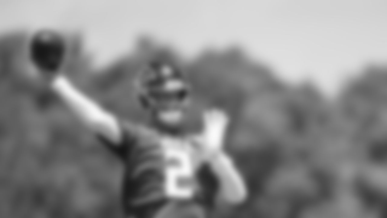 Atlanta Falcons quarterback Matt Ryan #2 throws the ball during organized team activities in Phase III of the Atlanta Falcons offseason program on May 27, 2021.