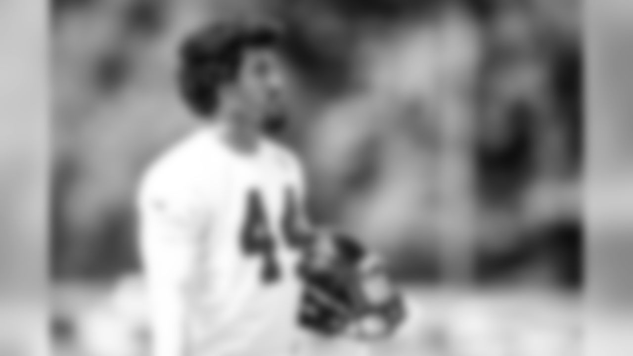 Atlanta Falcons defensive end Vic Beasley, Jr. #44 looks on during the third practice preparing for preseason week two against the New York Jets. (Photo by Kara Durrette/Atlanta Falcons)