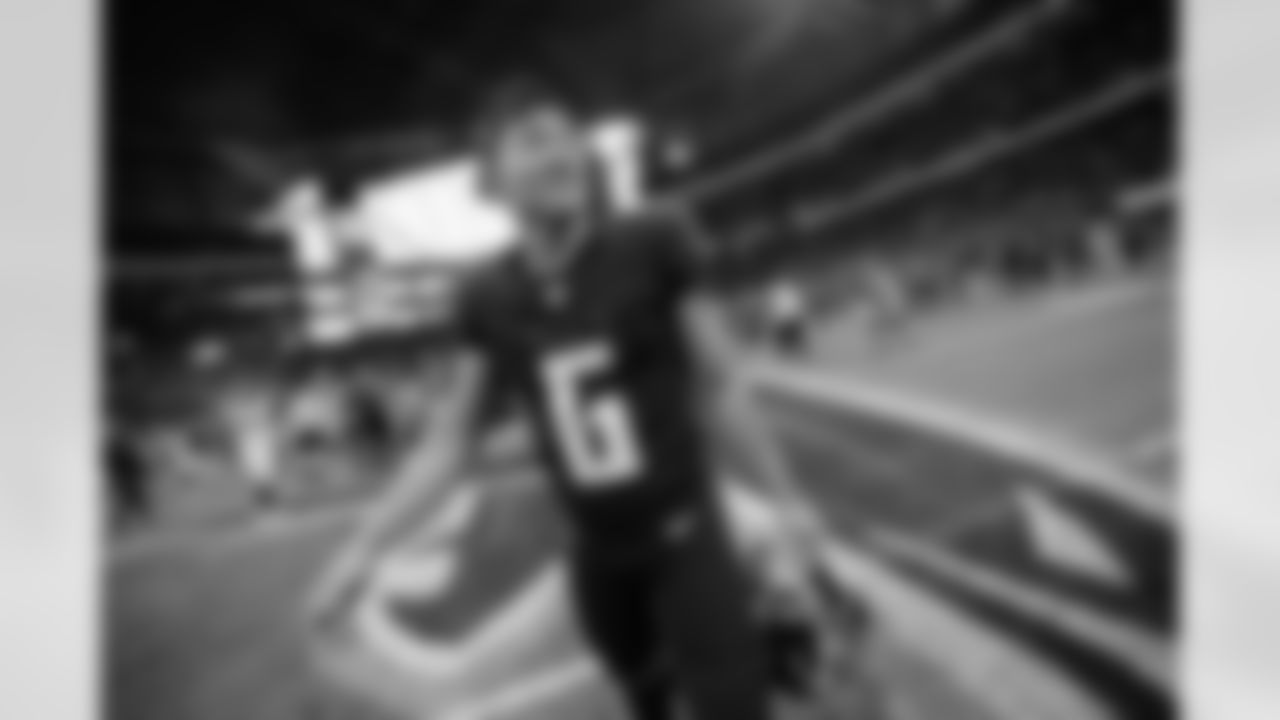 Atlanta Falcons kicker Younghoe Koo #6 after the Week 1 Game against the Carolina Panthers at Mercedes-Benz Stadium in Atlanta, Georgia on Sunday, September 10, 2023. (Photo by Alex Slitz/Atlanta Falcons)