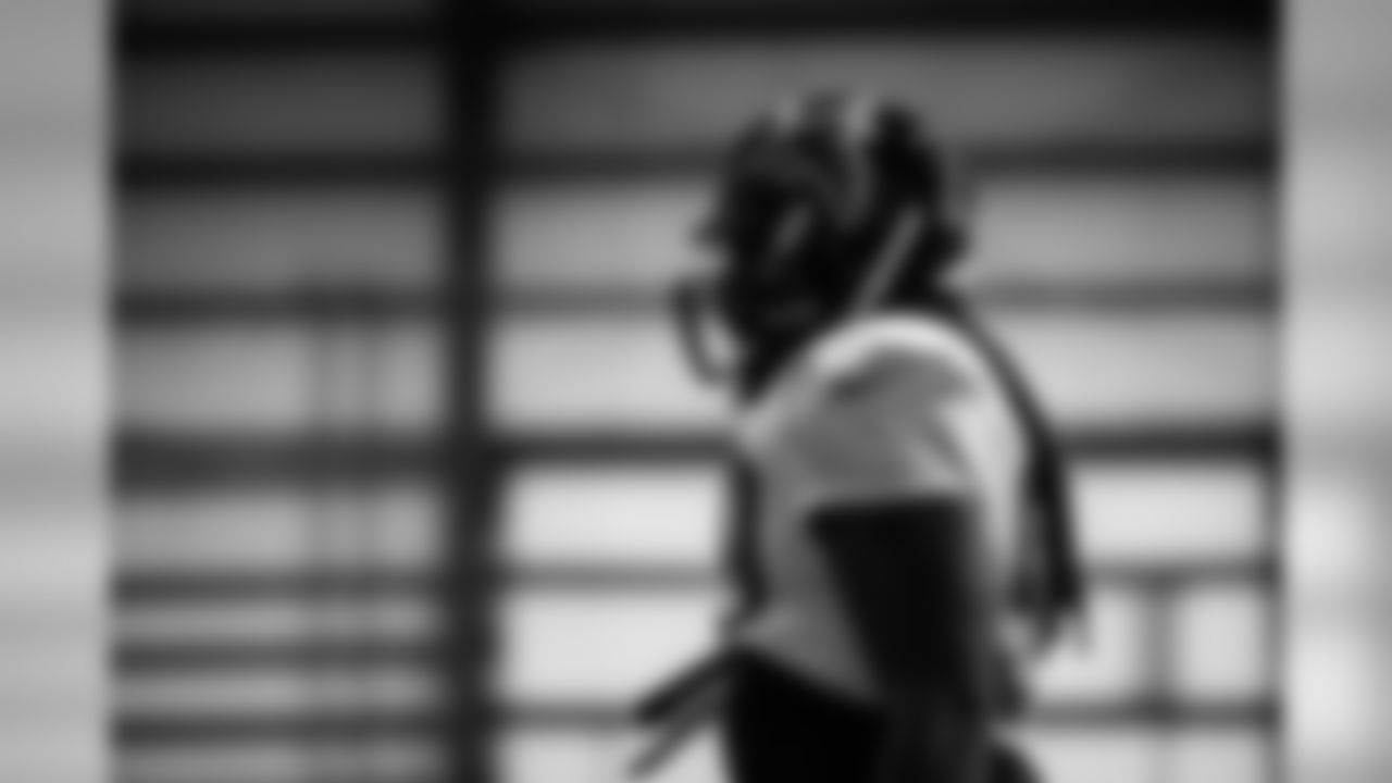 Atlanta Falcons defensive end Adrian Clayborn #99 looks on during practice. (Photo by Kara Durrette/Atlanta Falcons).