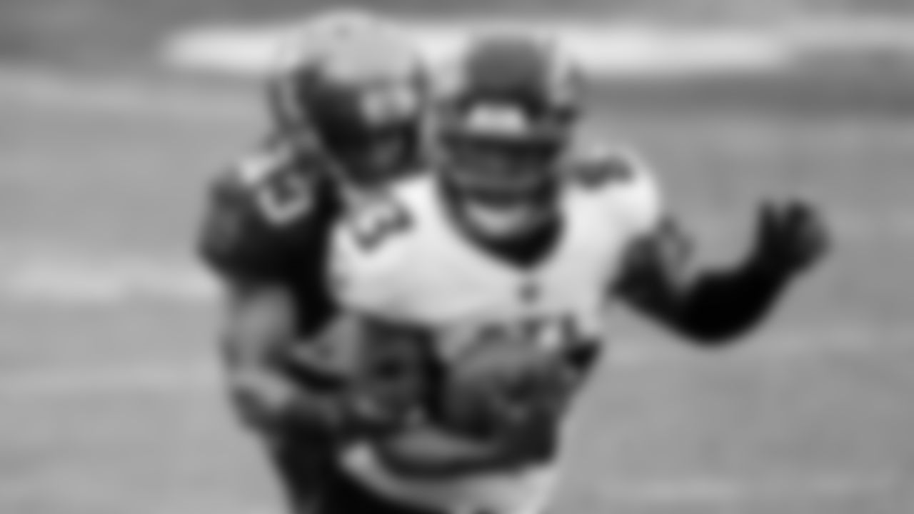Atlanta Falcons wide receiver Russell Gage #83 in action during the third quarter against the Tampa Bay Buccaneers on January 3, 2021.