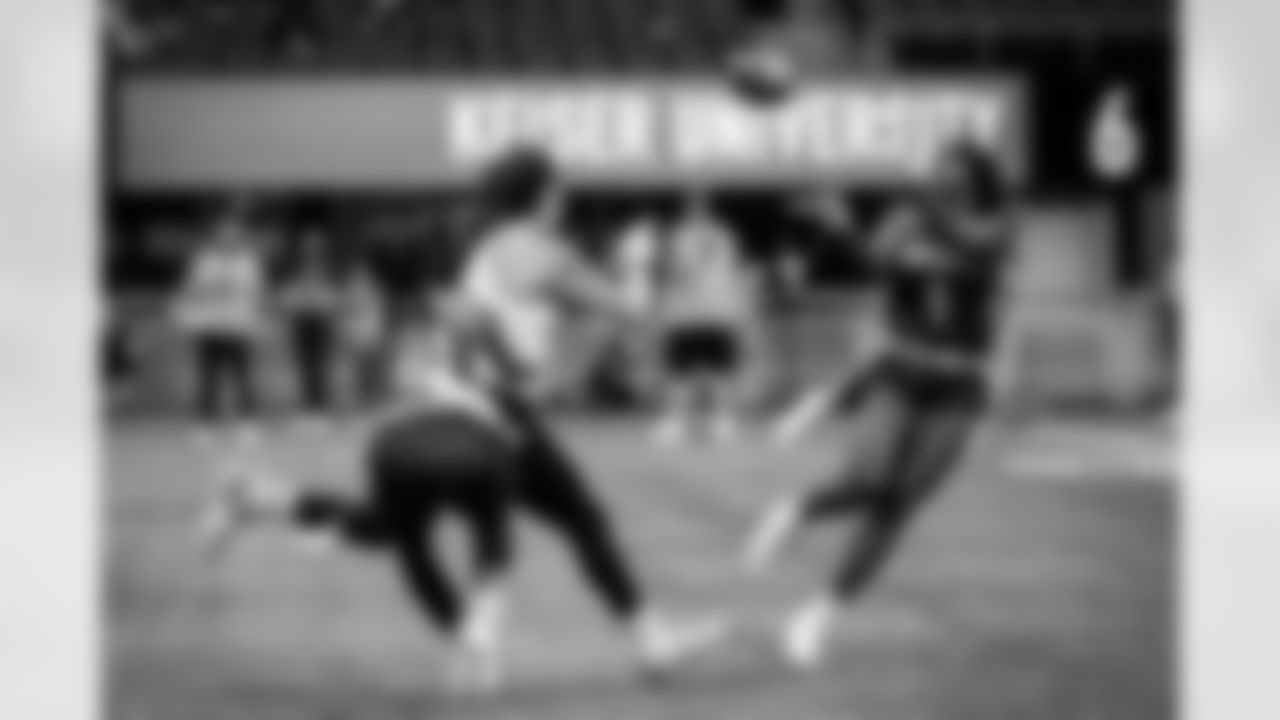 Scenes from the NAIA Girls' Flag Football Tournament Championship Game at Mercedes-Benz Stadium in Atlanta, Georgia, on Saturday May 8, 2021.