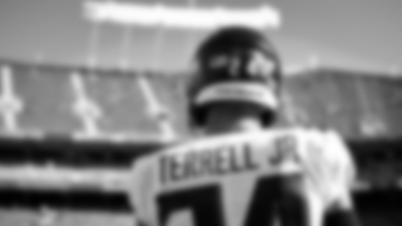 Atlanta Falcons cornerback A.J. Terrell #24 looks on before the game against the Kansas City Chiefs on December 27, 2020.