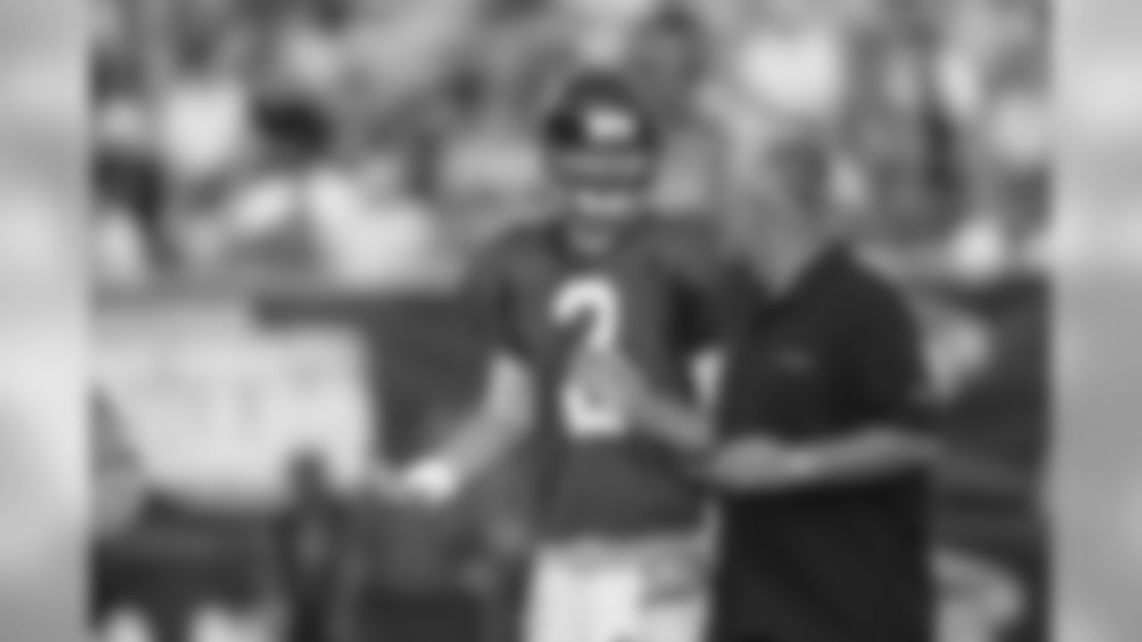 Matt Ryan discusses the last play with new quarterbacks coach Bob Bratkowski // 2011 Friday Night Lights // August 5, 2011 // Norcross, Ga. —