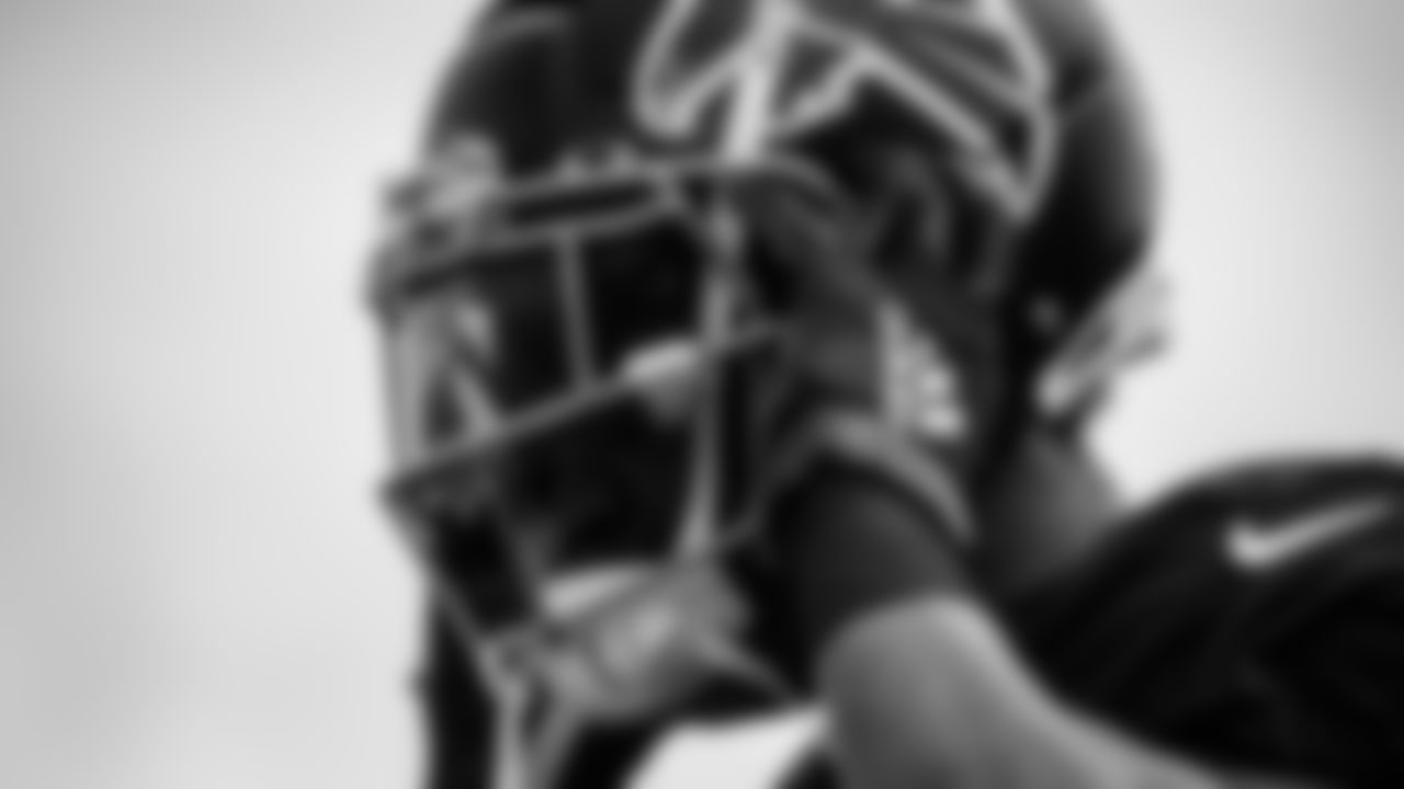 Atlanta Falcons linebacker Mykal Walker #43 during the AT&T Atlanta Falcons Training Camp at Atlanta Falcons Headquarters in Flowery Branch, Georgia, on Monday August 16, 2021. (Photo by )