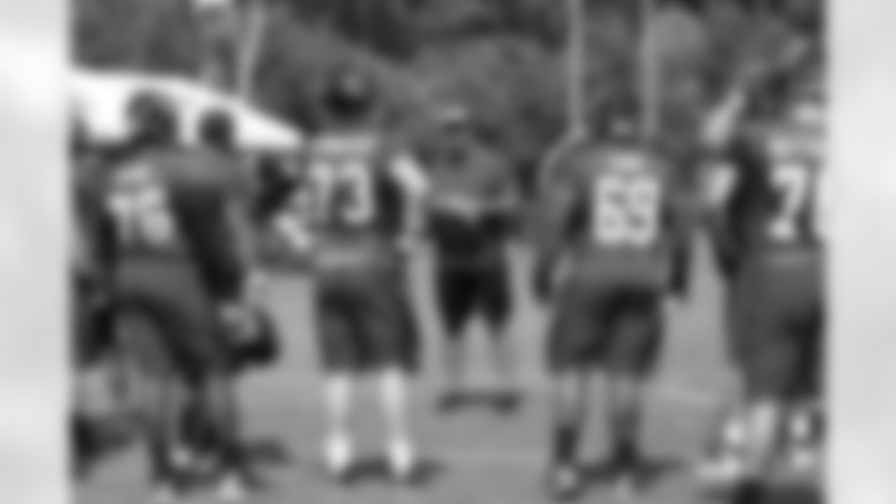 T Lamar Holmes, T Ryan Schraeder, G Harland Gunn, and T Jake Matthews