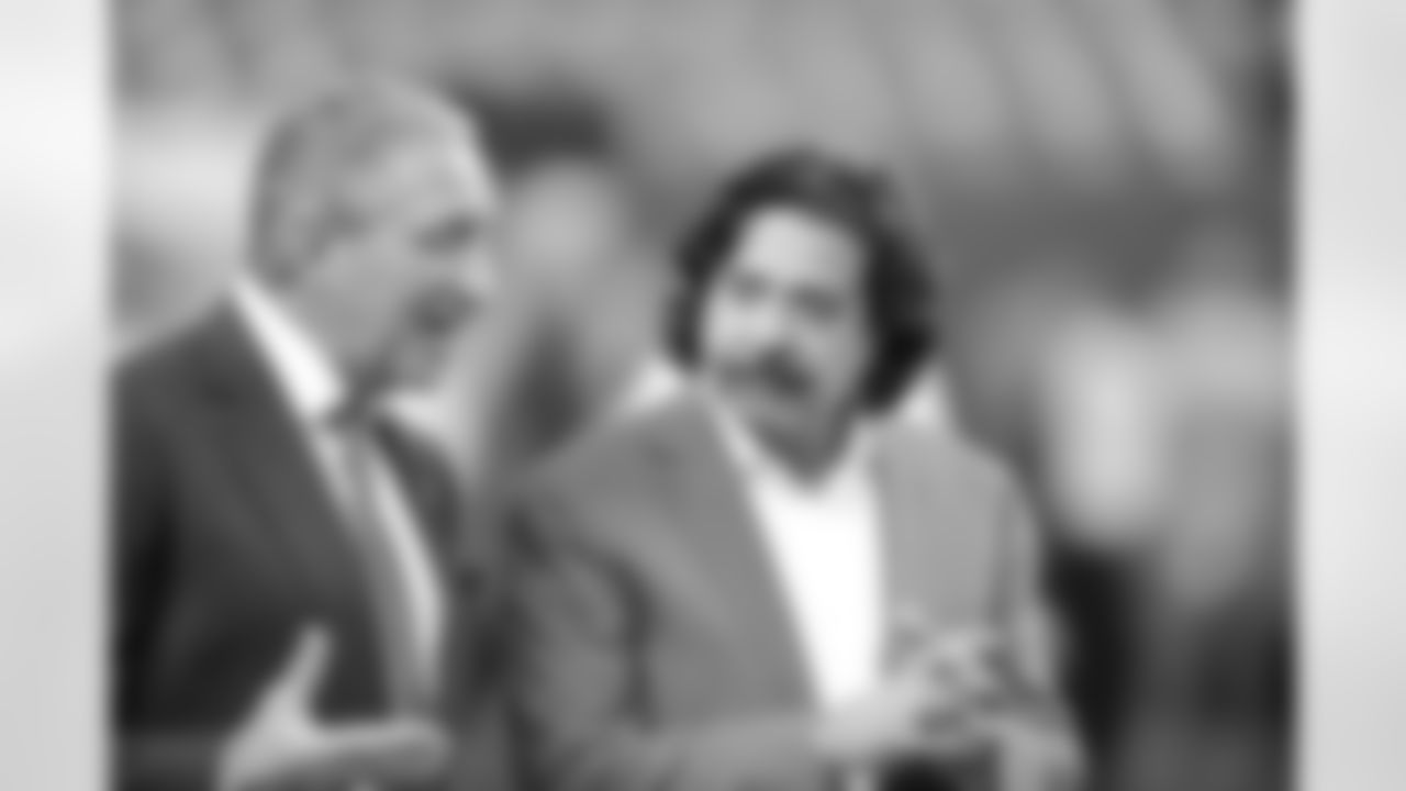 Owner and Chairman Arthur Blank with the Jaguars' owner Shahid Kahn