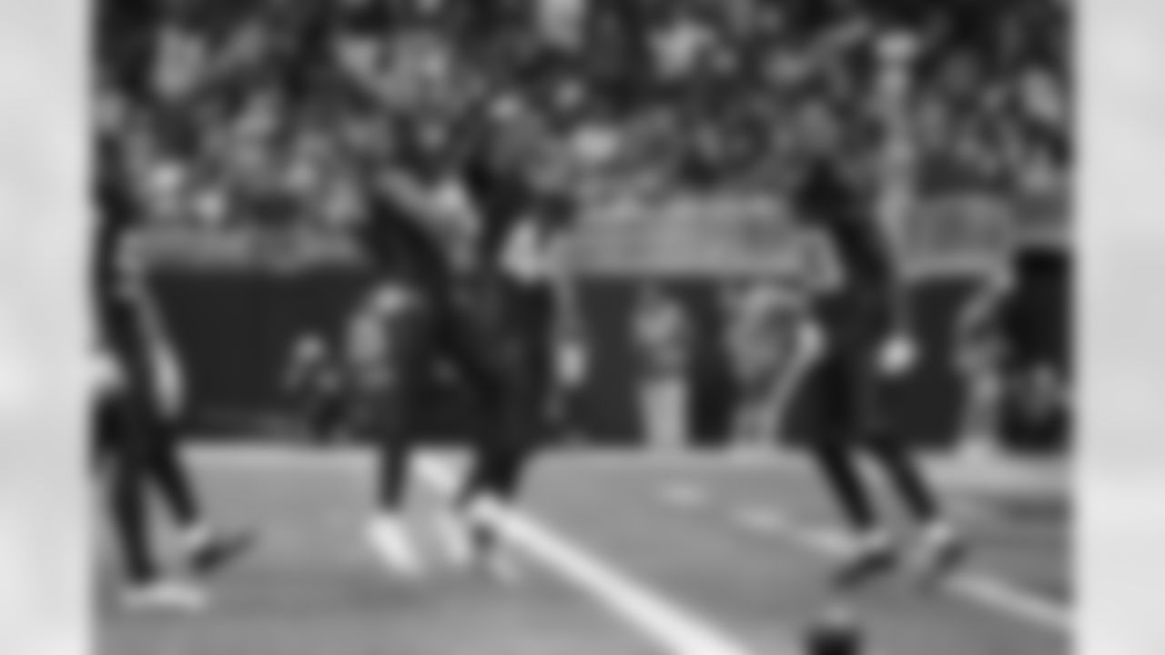 Atlanta Falcons safety Jessie Bates III #3 reacts after intercepting the ball during the Week 1 Game against the Carolina Panthers at Mercedes-Benz Stadium in Atlanta, Georgia on Sunday, September 10, 2023. (Photo by Jay Bendlin/Atlanta Falcons)