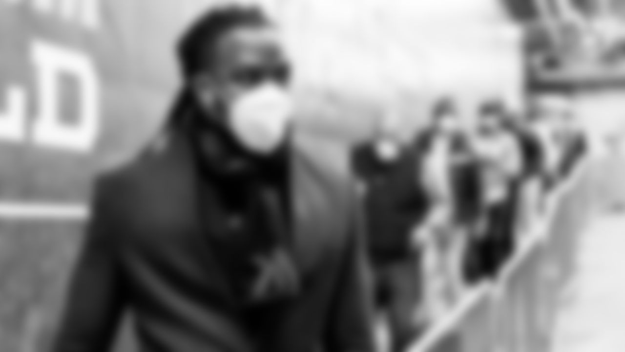 Atlanta Falcons defensive end Steven Means #55 arrives to face the Kansas City Chiefs on December 27, 2020.