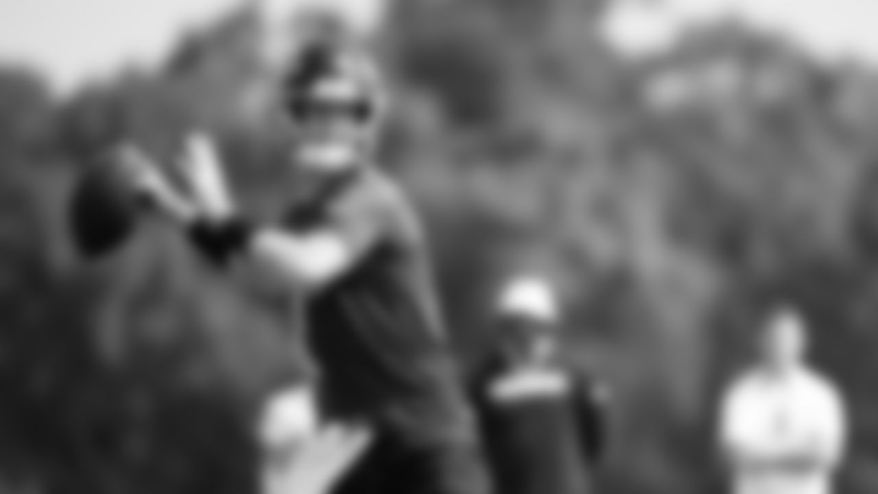 Atlanta Falcons quarterback Matt Ryan #2 throws the ball during AT&T Atlanta Falcons Training Camp at Atlanta Falcons Headquarters in Flowery Branch, Georgia, on Saturday July 31, 2021. (Photo by Dakota Williams/Atlanta Falcons)