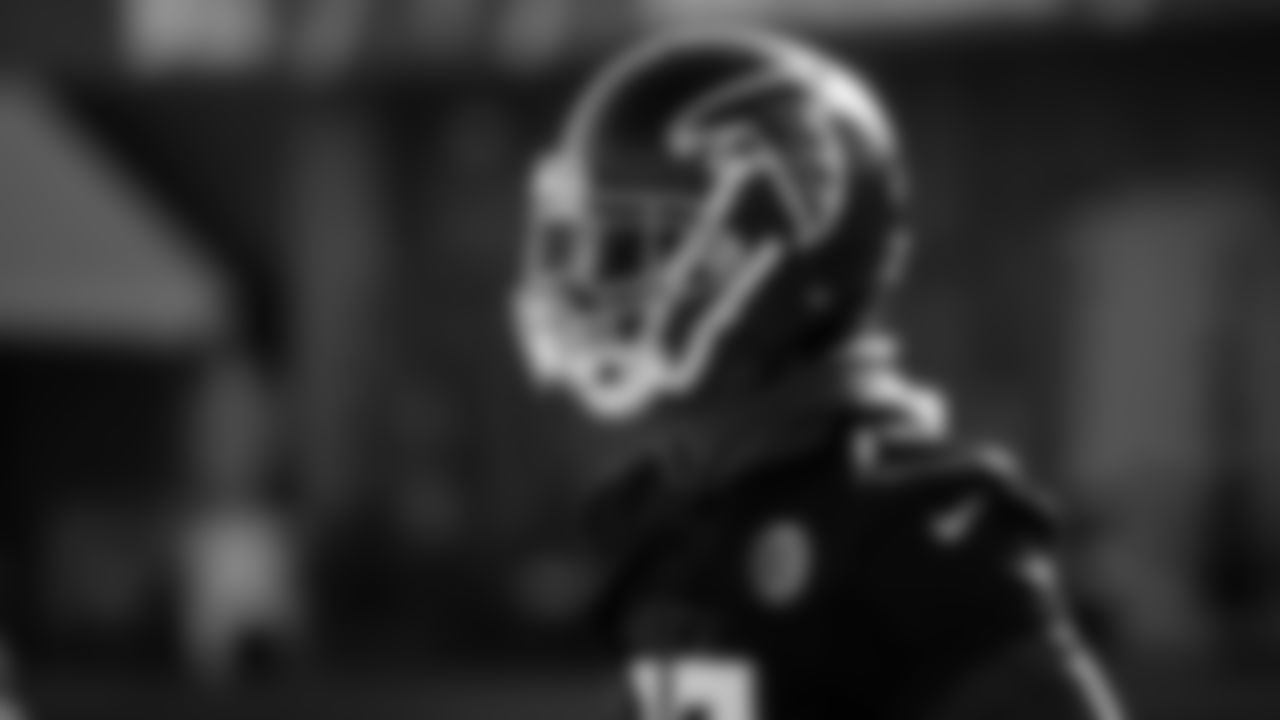 Atlanta Falcons wide receiver Christian Blake #13 looks on during practice at IBM Performance Field.