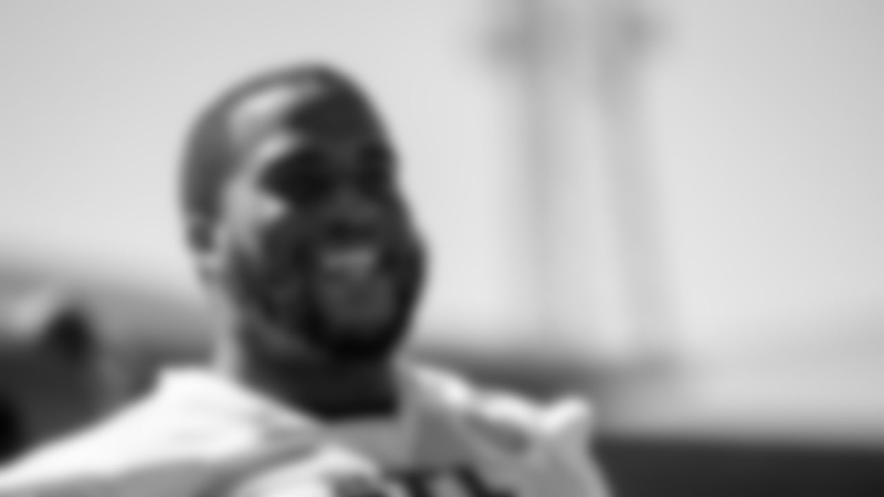 Atlanta Falcons guard Justin McCray #65 looks on during practice at IBM Performance Field. (Photo by Kara Durrette/Atlanta Falcons)