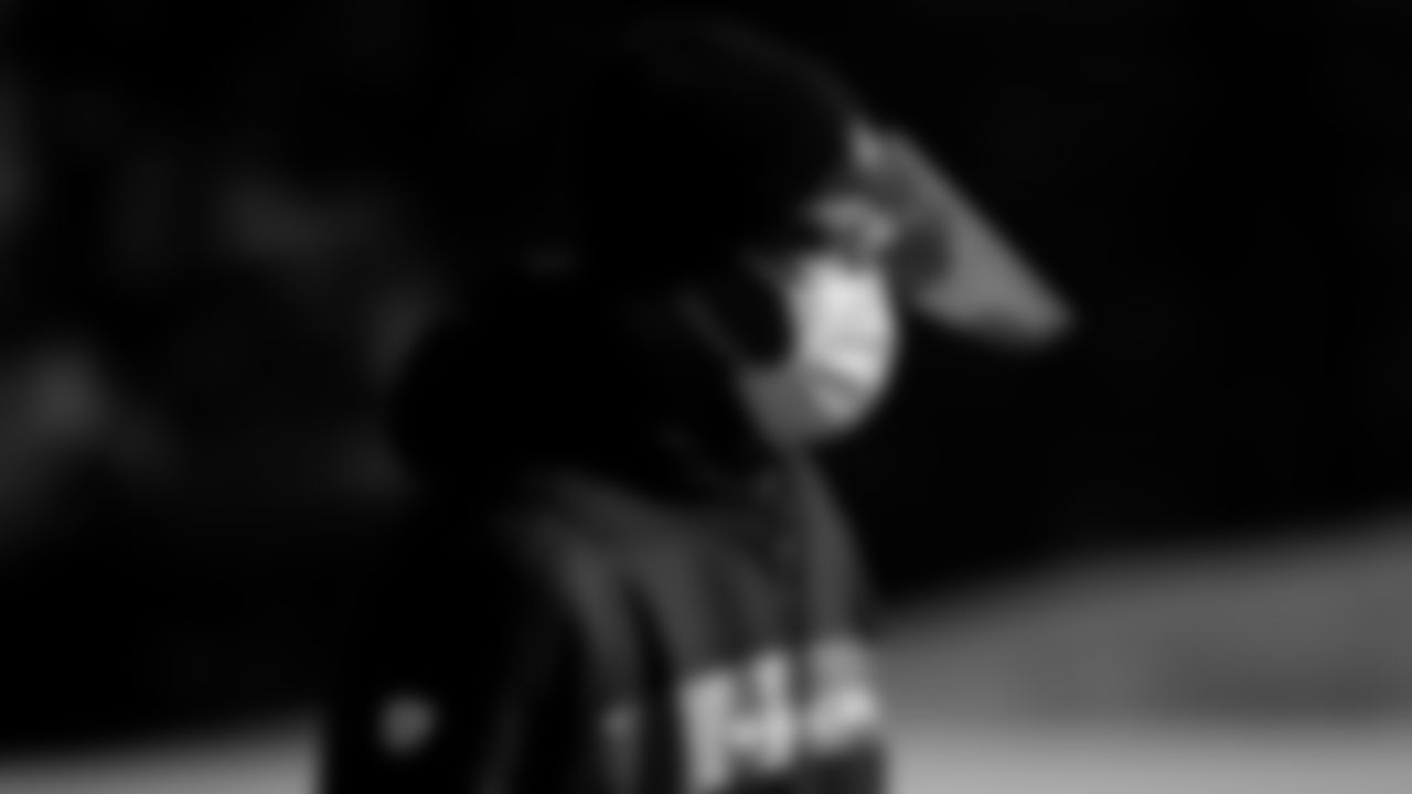 Atlanta Falcons head coach Raheem Morris looks on during practice at IBM Performance Field.