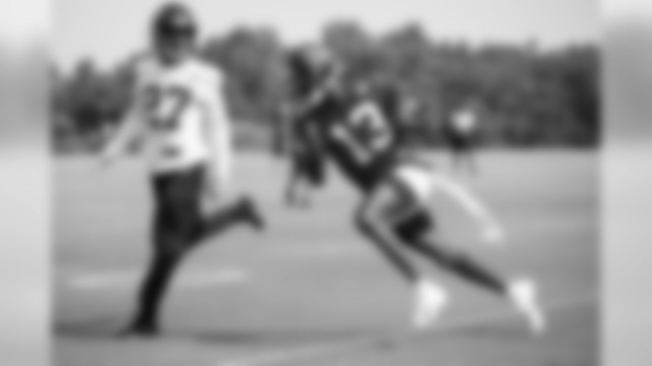Atlanta Falcons wide receiver Christian Blake #13 runs on the eighth day of practice. (Photo by Kara Durrette/Atlanta Falcons)