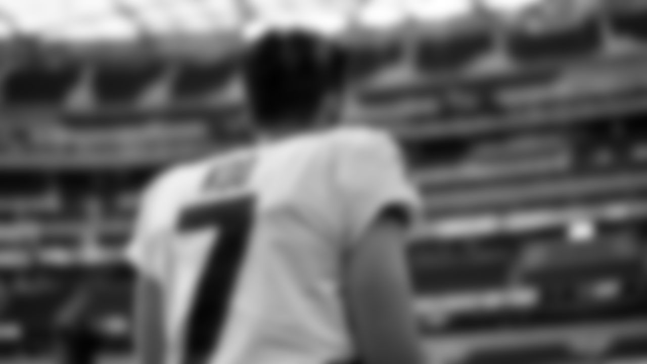 Atlanta Falcons kicker Younghoe Koo #7 looks on during pregame before the game against the Los Angeles Chargers on December 13, 2020.