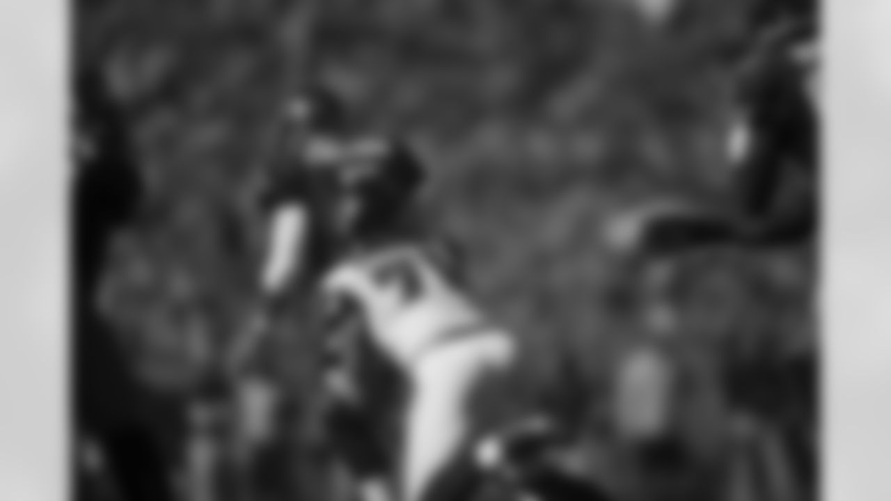 DE Kroy Biermann sacks Tampa Bay QB Josh Freeman in the second half