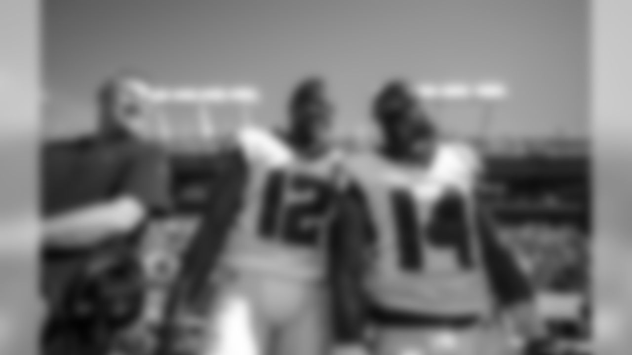 Dave Brock, wide receivers coach, WR Mohamed Sanu, WR Justin Hardy
Atlanta Falcons / Carmen Mandato