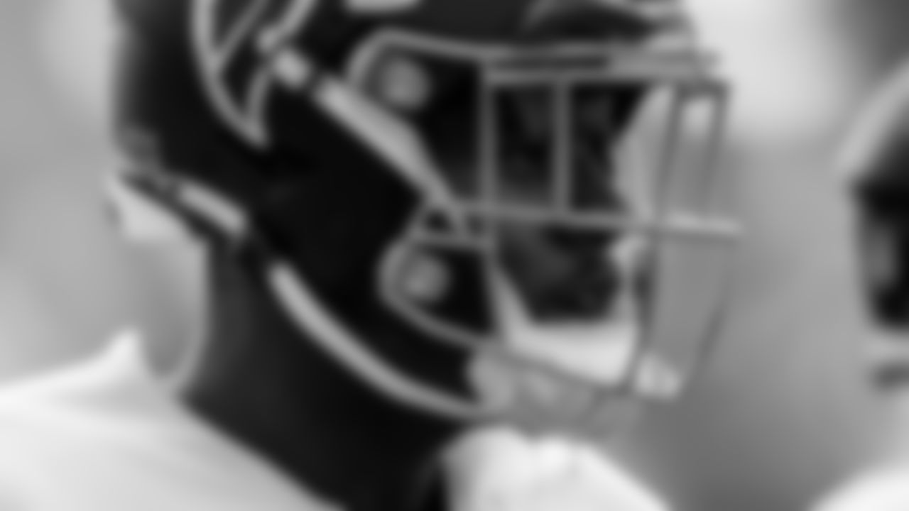 Atlanta Falcons safety Jaylinn Hawkins #32 looks on during joint practice with the Miami Dolphins on Wednesday August 18, 2021. (Photo by Kara Durrette/Atlanta Falcons)