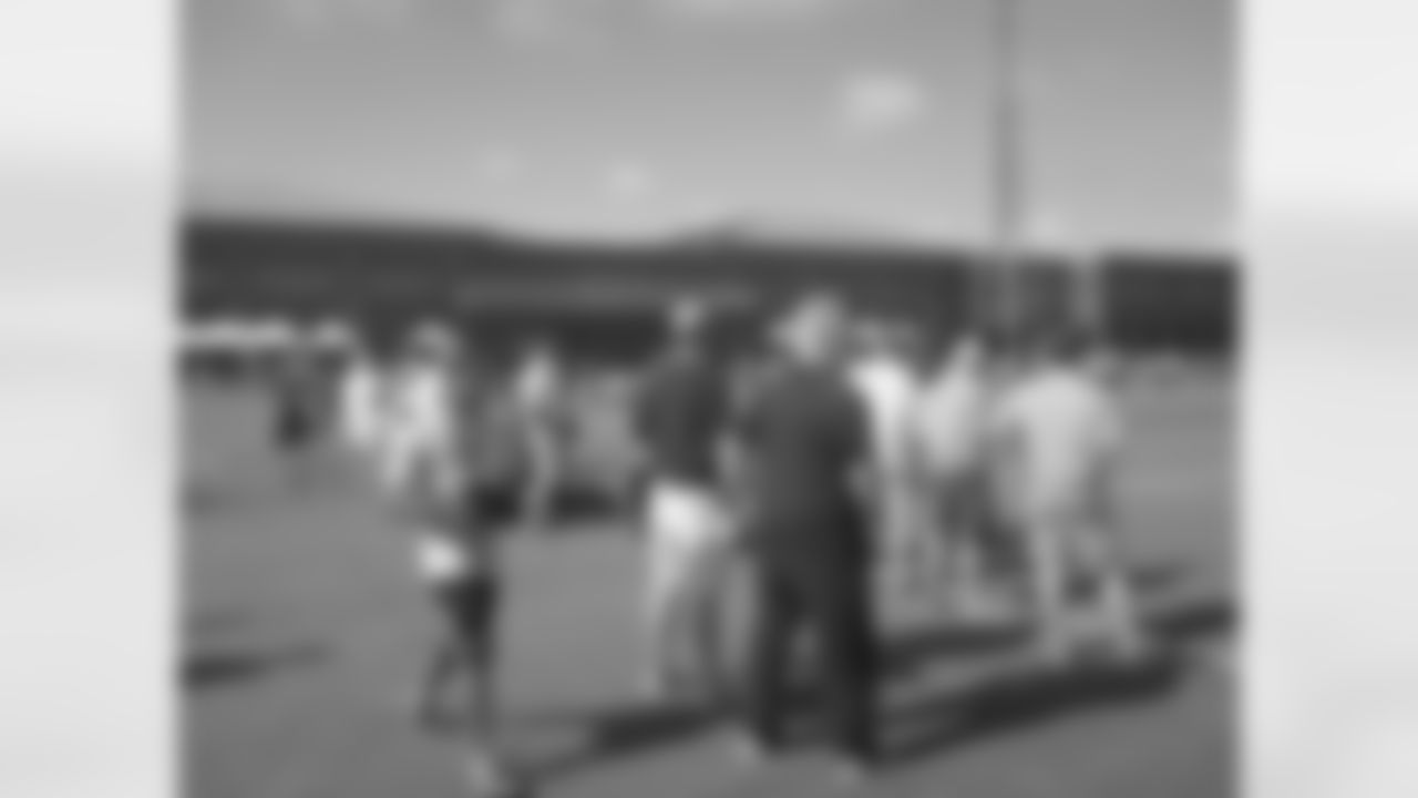The media gathers during the first practice of 2011 Russell Athletic Training Camp // Jay's Day: Vol. 1 // July 29, 2011 // Flowery Branch, Ga. —
