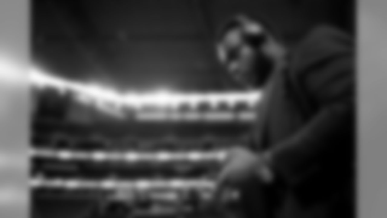 Atlanta Falcons defensive tackle Grady Jarrett #97 arrives at US Bank Stadium before the game against the Minnesota Vikings in Minneapolis, Minnesota, on Sunday September 8, 2019. (Photo by Cato Cataldo/Atlanta Falcons)