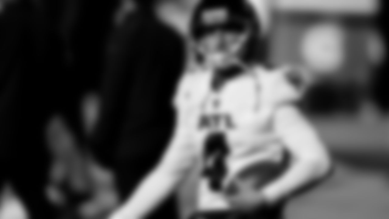 Atlanta Falcons punter Sterling Hofrichter #4 looks on during the first half against the Kansas City Chiefs on December 27, 2020.