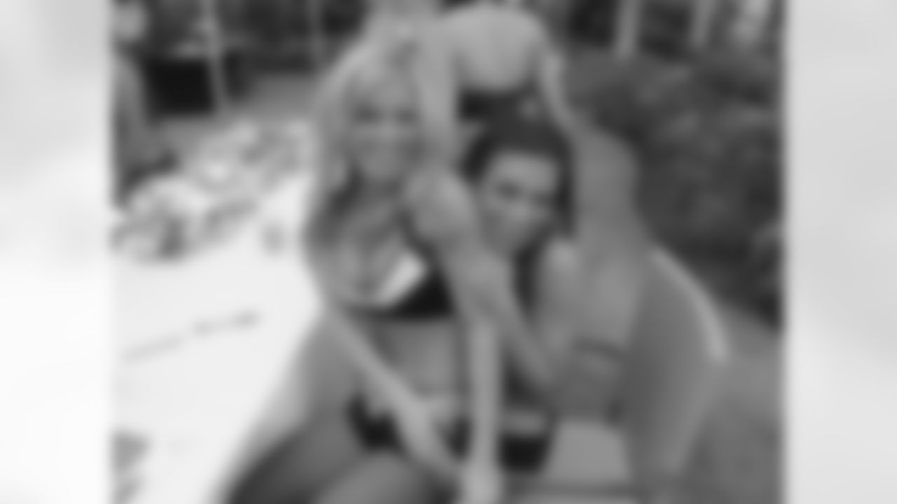 Sara D. and Sabrina C. having fun at the meet and greet // Atlanta Falcons Cheerleaders Bermuda Meet and Greet // 5/27/11 // Bermuda -