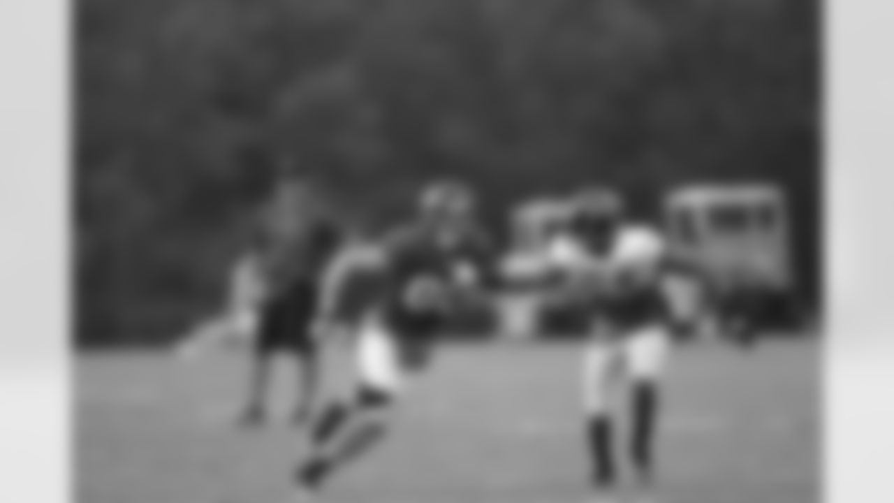 Kerry Meier, who missed last season with a knee injury, runs a route as fellow 2010 draft choice Dominique Franks stays close // 2011 Friday Night Lights // August 5, 2011 // Norcross, Ga. —