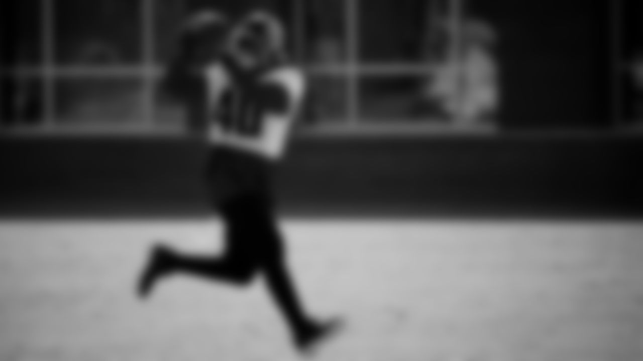 Atlanta Falcons fullback Keith Smith #40 in action during practice at IBM Performance Field.