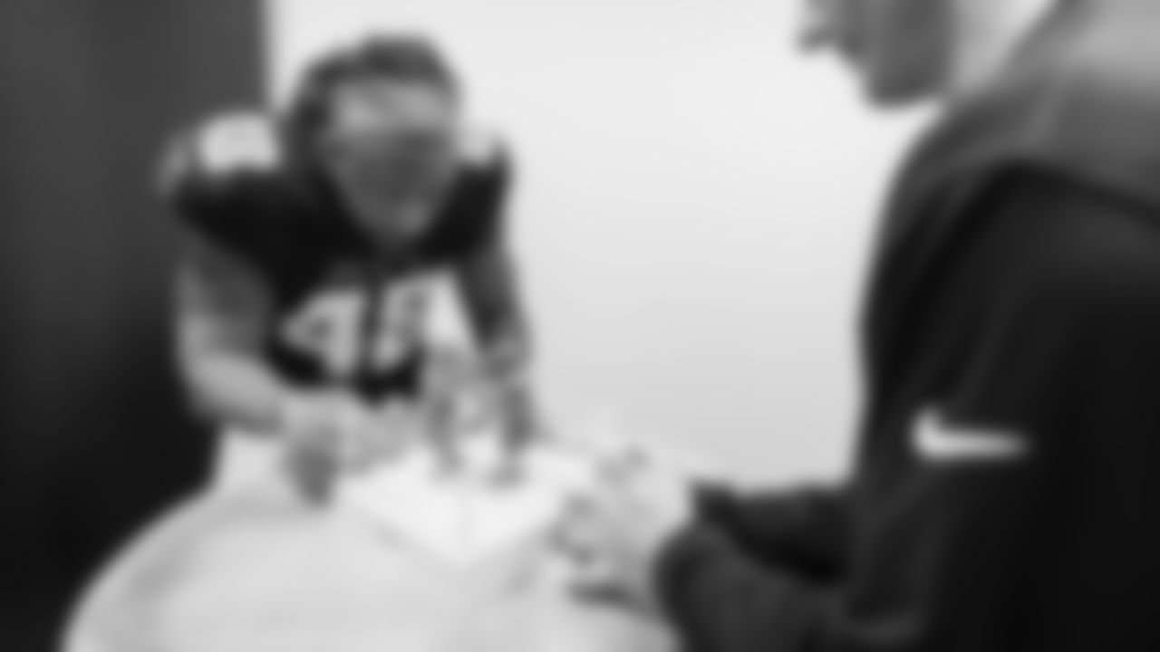 Atlanta Falcons outside linebacker Bud Dupree #48 during Creative Days in Ticketmaster Studios at Atlanta Falcons Training Facility in Flowery Branch, Ga. on Monday, June 12, 2023. (Photo by Jay Bendlin/Atlanta Falcons)