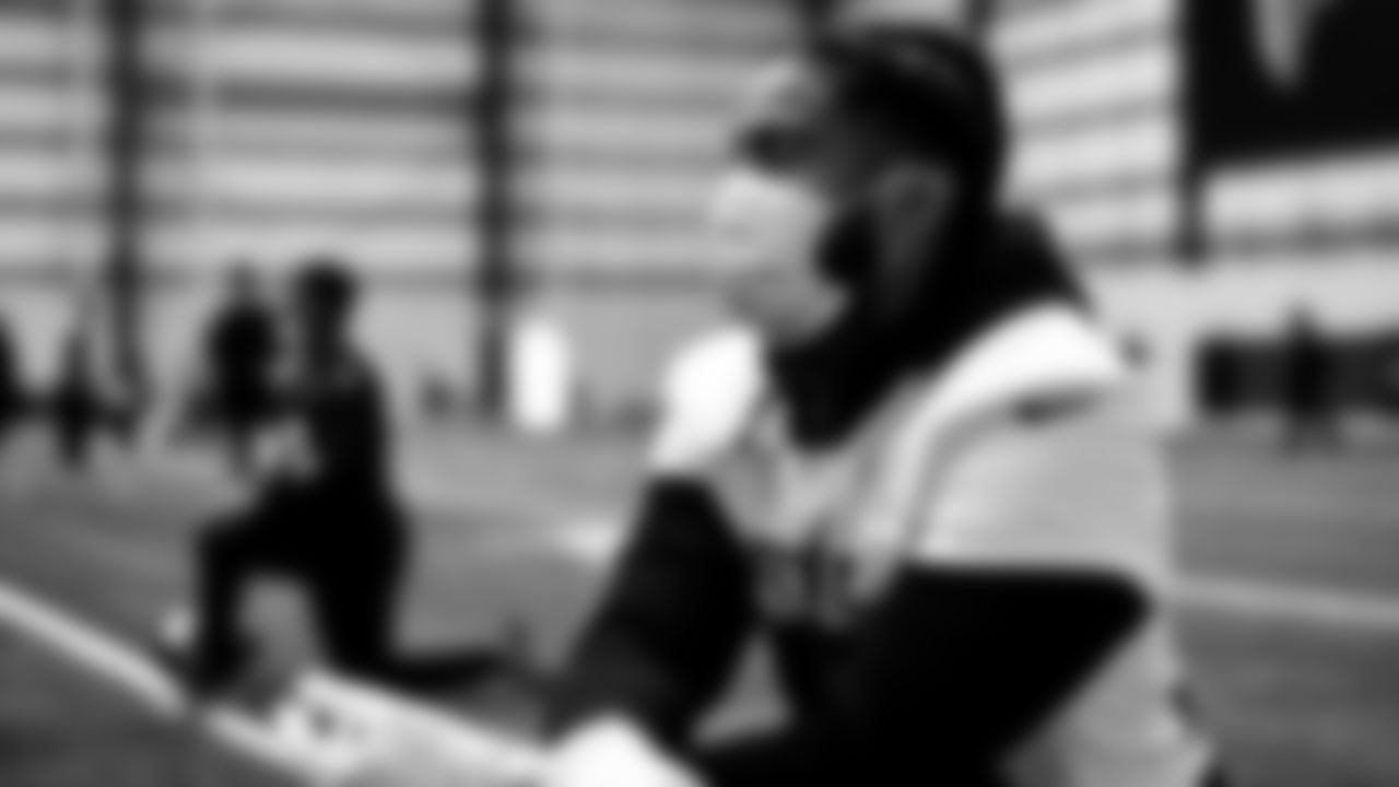 Atlanta Falcons cornerback Blidi Wreh-Wilson #33 looks on during practice in the indoor facility at IBM Performance Field.