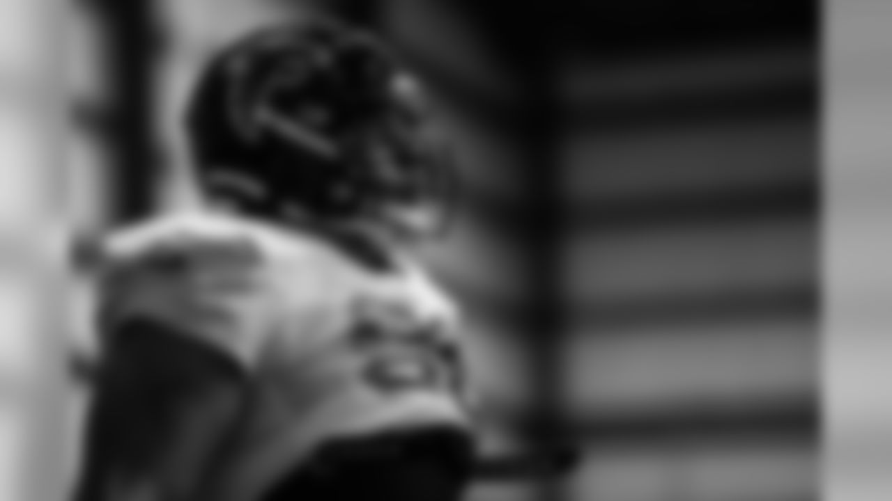 Atlanta Falcons defensive tackle Tyeler Davison #96 looks on during practice. (Photo by Kara Durrette/Atlanta Falcons).