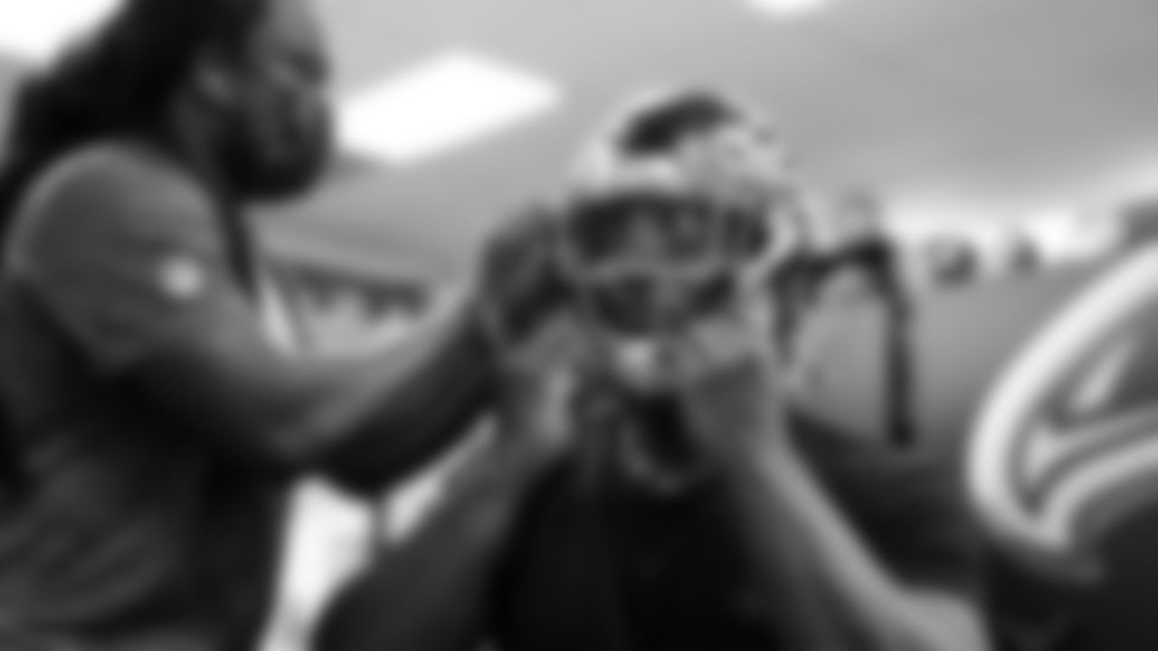 The Atlanta Falcons 2021 rookie class if fitted for equipment in Flowery Branch on May 13, 2021.