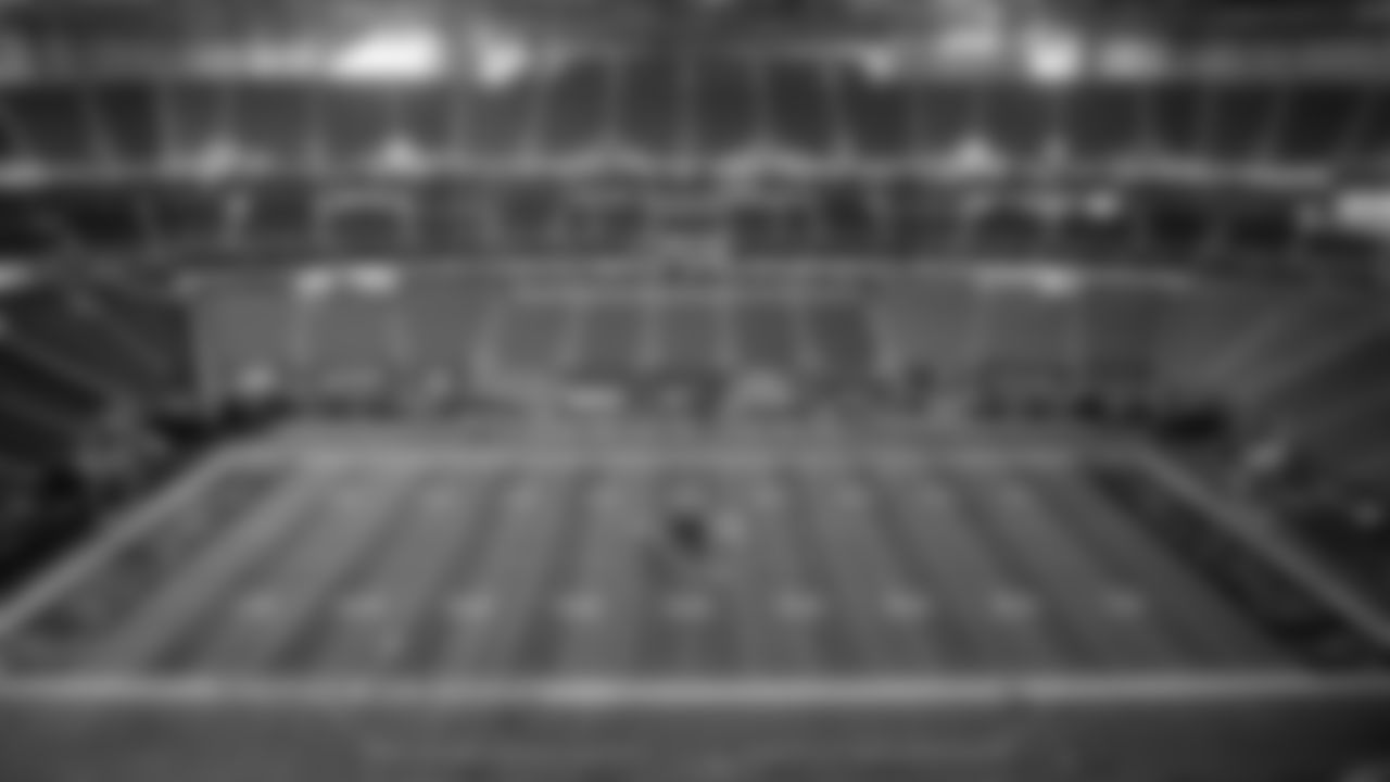 Scenes from the Throwback Field Painting at Mercedes-Benz Stadium in Atlanta, Georgia, on Thursday December 3, 2020. (Photo by Adam Hagy/Atlanta Falcons)