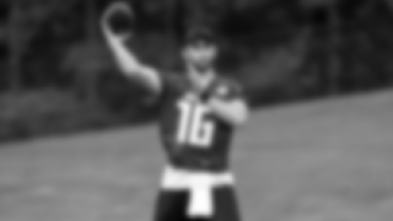Atlanta Falcons quarterback Josh Rosen #16 during team practice at Atlanta Falcons Headquarters in Flowery Branch, Georgia, on Thursday November 11, 2021. (Photo by Dakota Williams/Atlanta Falcons)