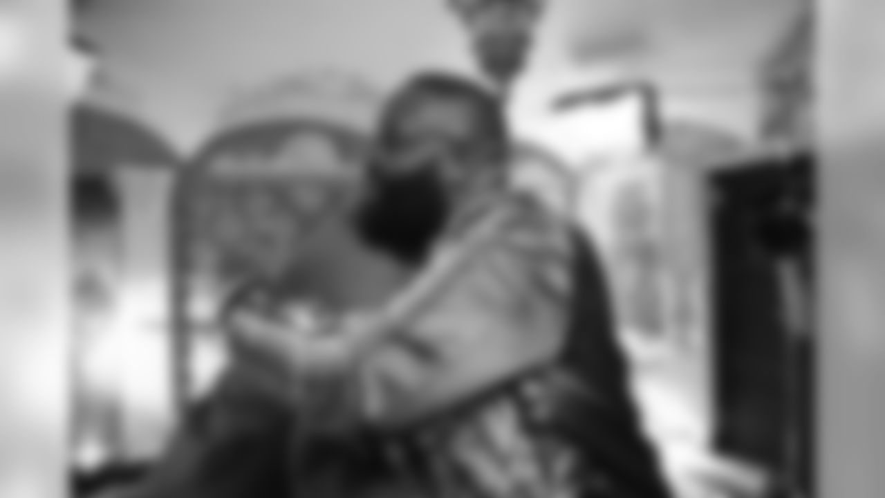 Deion Sanders and Rick Ross at the Versace Mansion ahead of Super Bowl LIV, Wednesday, Jan. 29, 2020 in Miami, Fla. (Logan Bowles/NFL)