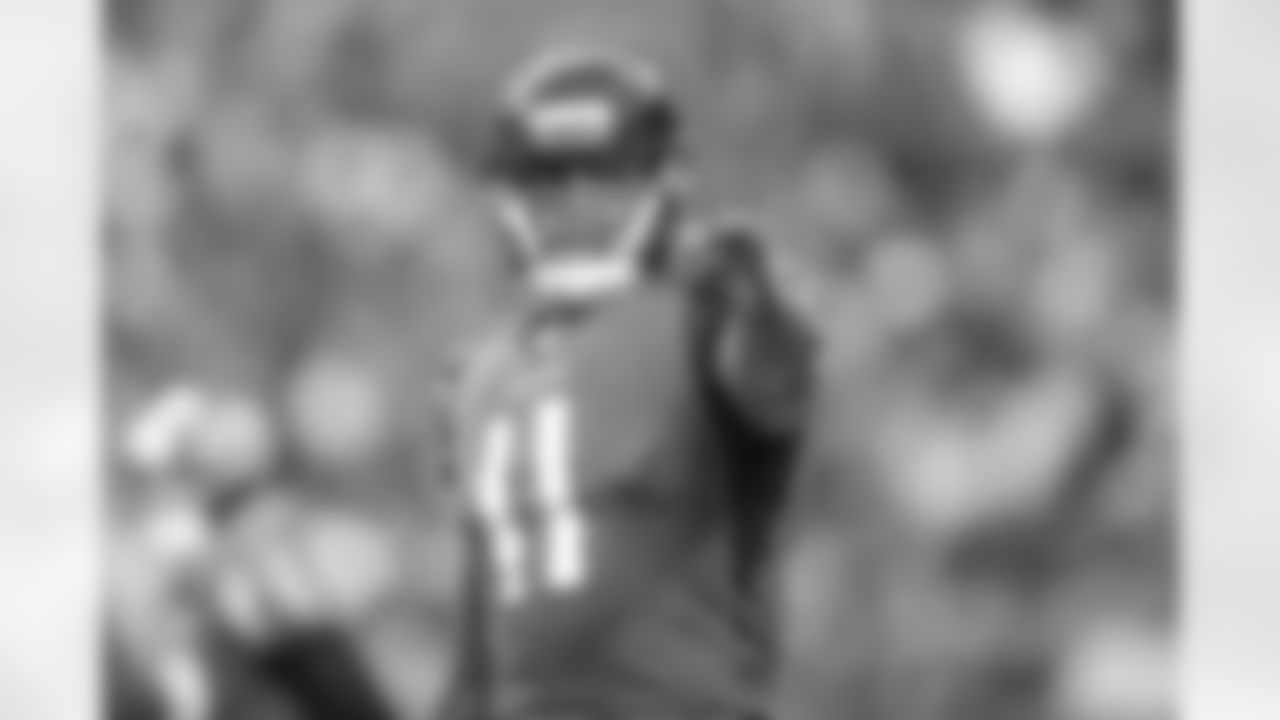 WR Julio Jones checks with the ref as he lines up