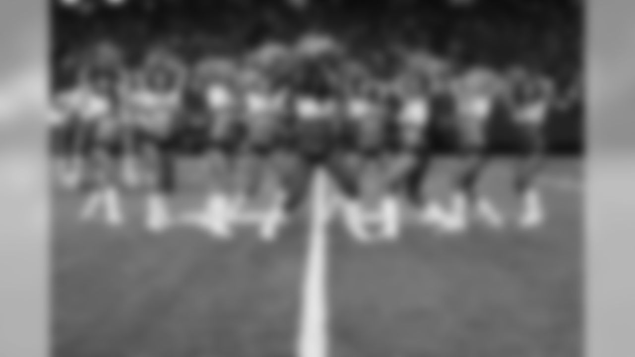 The Falcons cheerleaders perform // Falcons vs. Dolphins - Cheerleaders // August 12, 2011 // Atlanta -