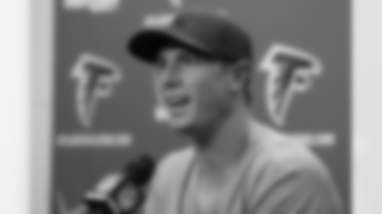 QB Matt Ryan speaks to the media