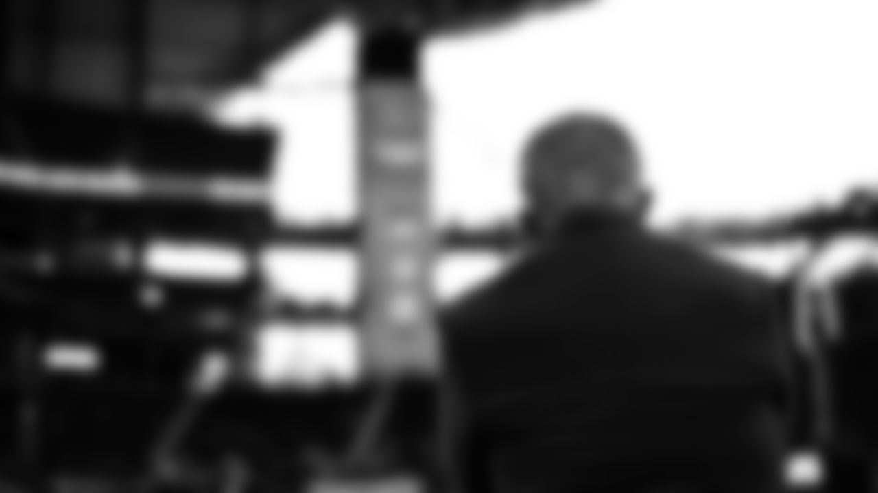 Arthur M. Blank looks on during pregame against the Tampa Bay Buccaneers on December 20, 2020.