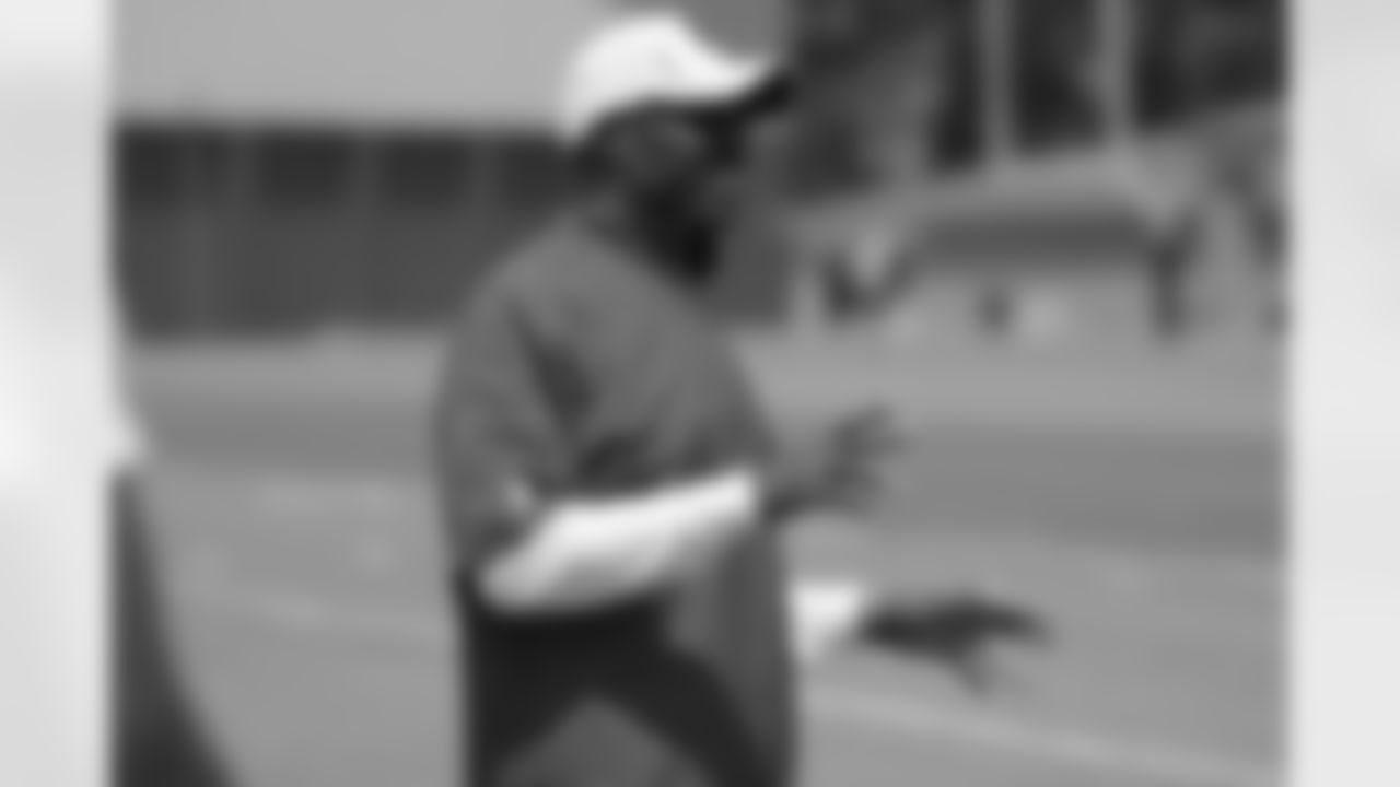 Defensive line coach Ray Hamilton // 2012 Atlanta Falcons Minicamp - Day 3 // June 21, 2012 // Flowery Branch, Ga. -
