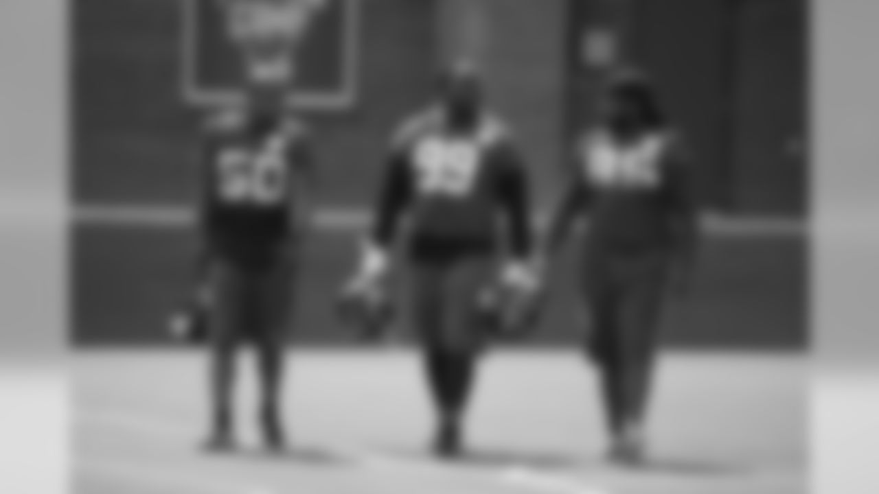DE Osi Umenyiora, DE Tyson Jackson and DT Jonathan Babineaux