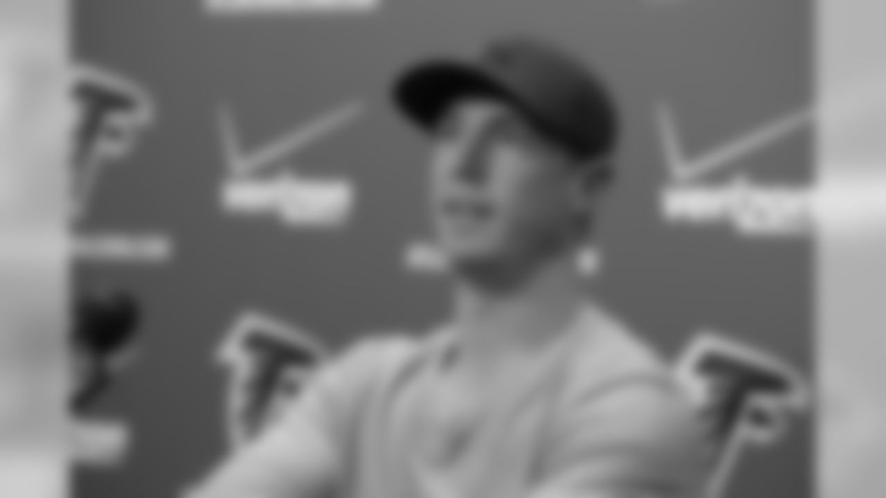QB Matt Ryan speaks to the media